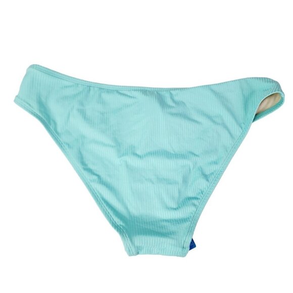 NEW CUPSHE Aqua Blue Nature Trip Classic Hipster Ribbed Bikini Bottom Swim Large - Picture 3 of 12